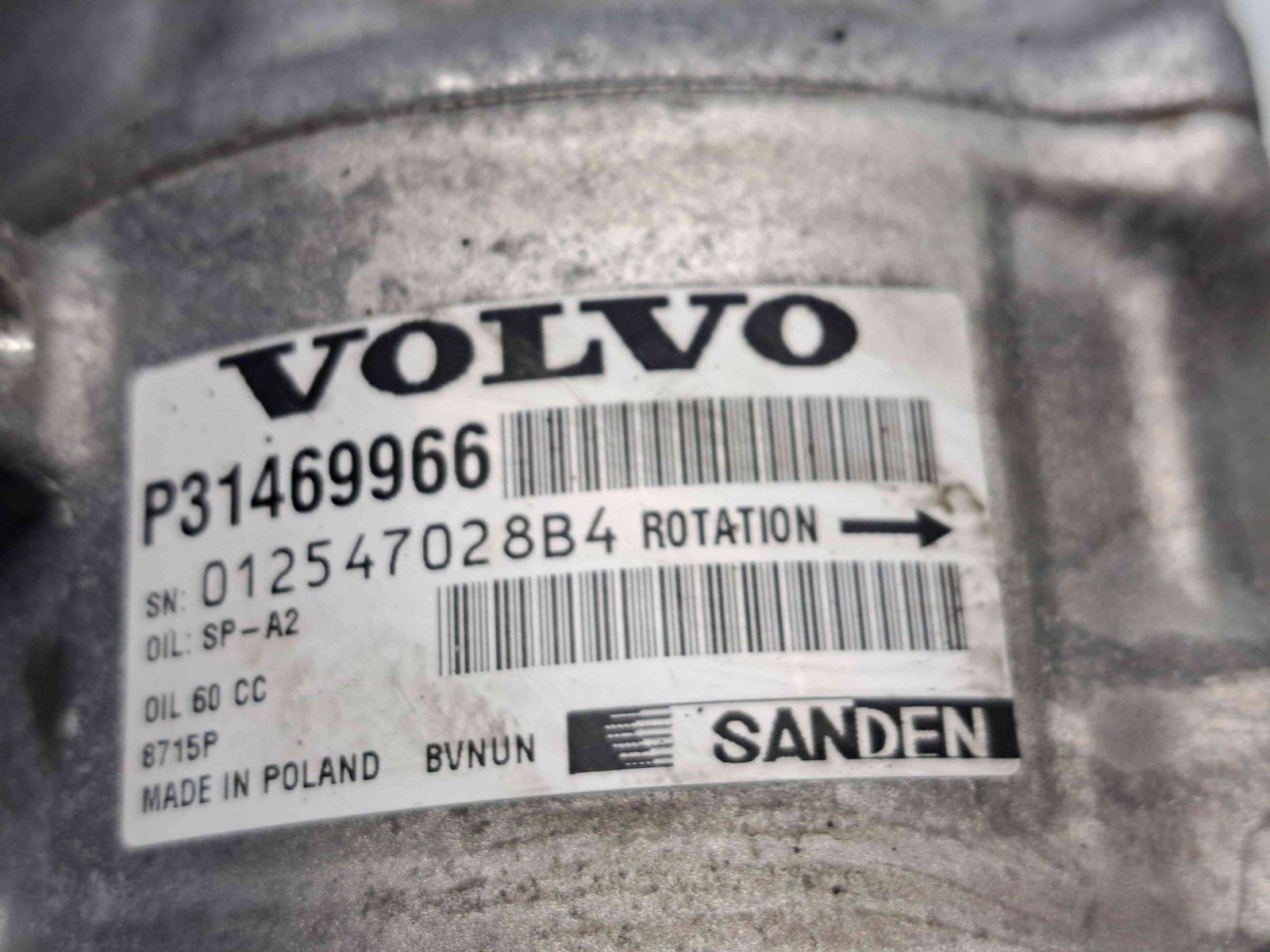 Compresor clima Volvo XC90 [Fabr 2002-2014] P31469966 2.0 D4204T8 88KW / 120CP - imagine 3