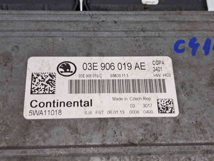 Calculator motor ECU Skoda Fabia 2 (5J, 542) [Fabr 2007-2014] 03E906019AE 1.2 benz CGPA 51KW / 69CP