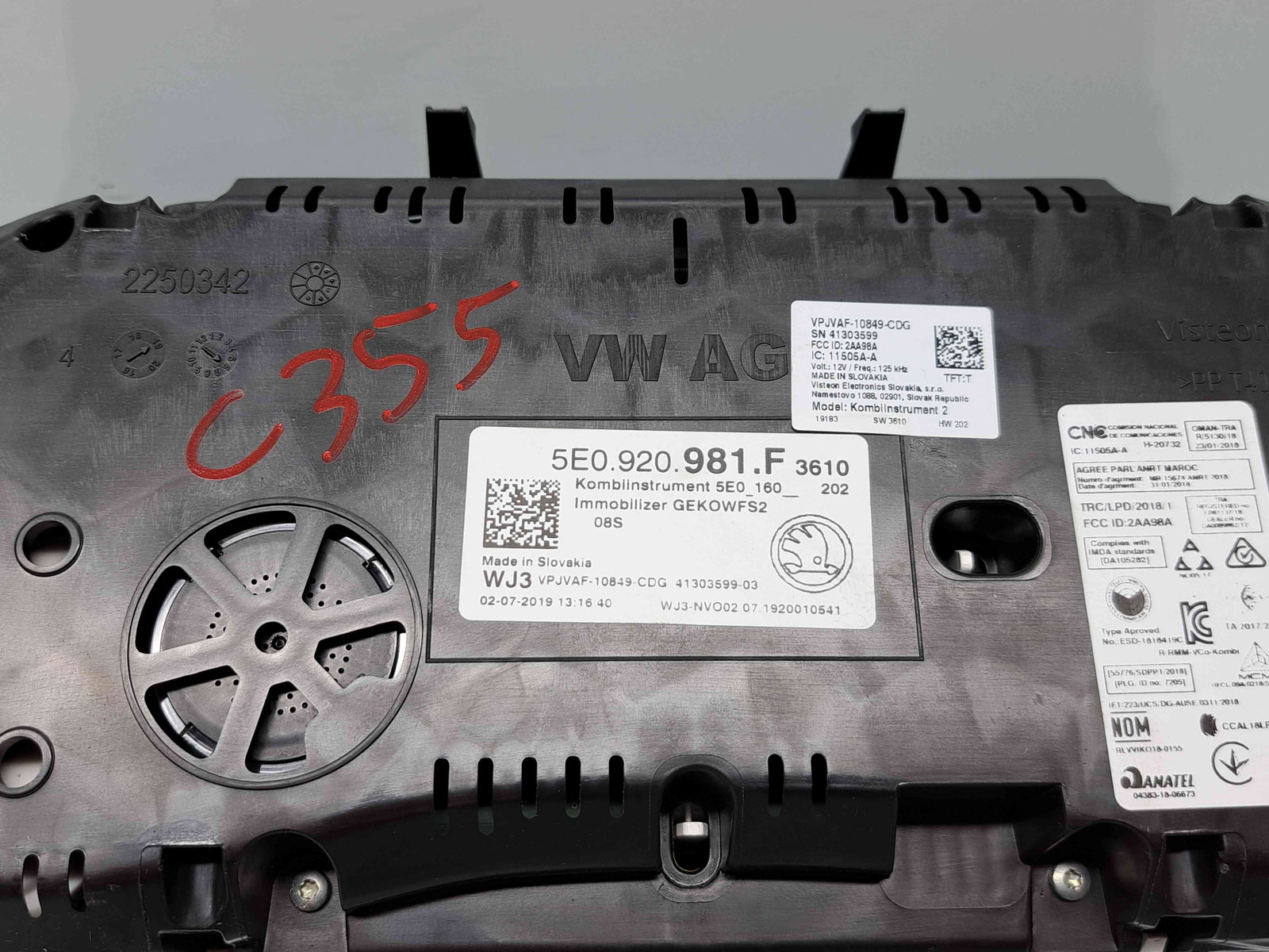 Ceas bord Skoda Octavia 3 Combi (5E5) [Fabr 2012-prezent] Facelift 5E0920981F - imagine 4