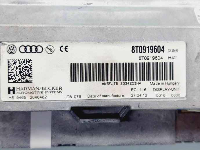  Display bord Audi A5 Sportback (8TA) Facelift [Fabr 2009-2015] 8T0919604