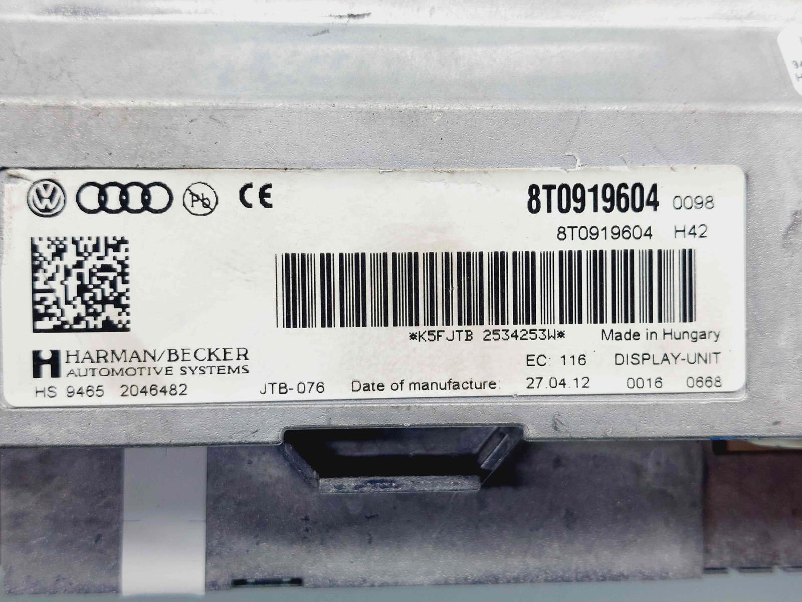 Display bord Audi A5 Sportback (8TA) Facelift [Fabr 2009-2015] 8T0919604 - imagine 4