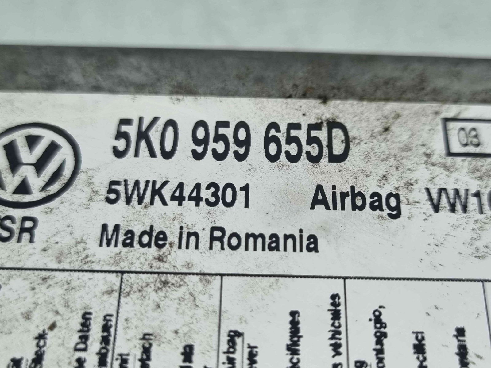 Calculator airbag Volkswagen Tiguan (5N) [Fabr 2007-2016] 5K0959655D 2.0 TDI CBBB 125KW / 170CP - imagine 2