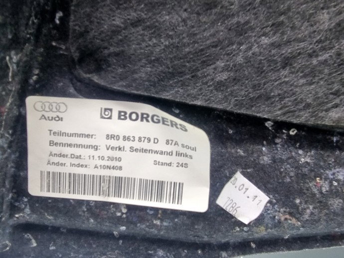Ornament portbagaj AUDI Q5 (8RB) [Fabr 2008-2016] S-line 8R0863879D 2.0 TDI CGLB 125 KW / 170 CP