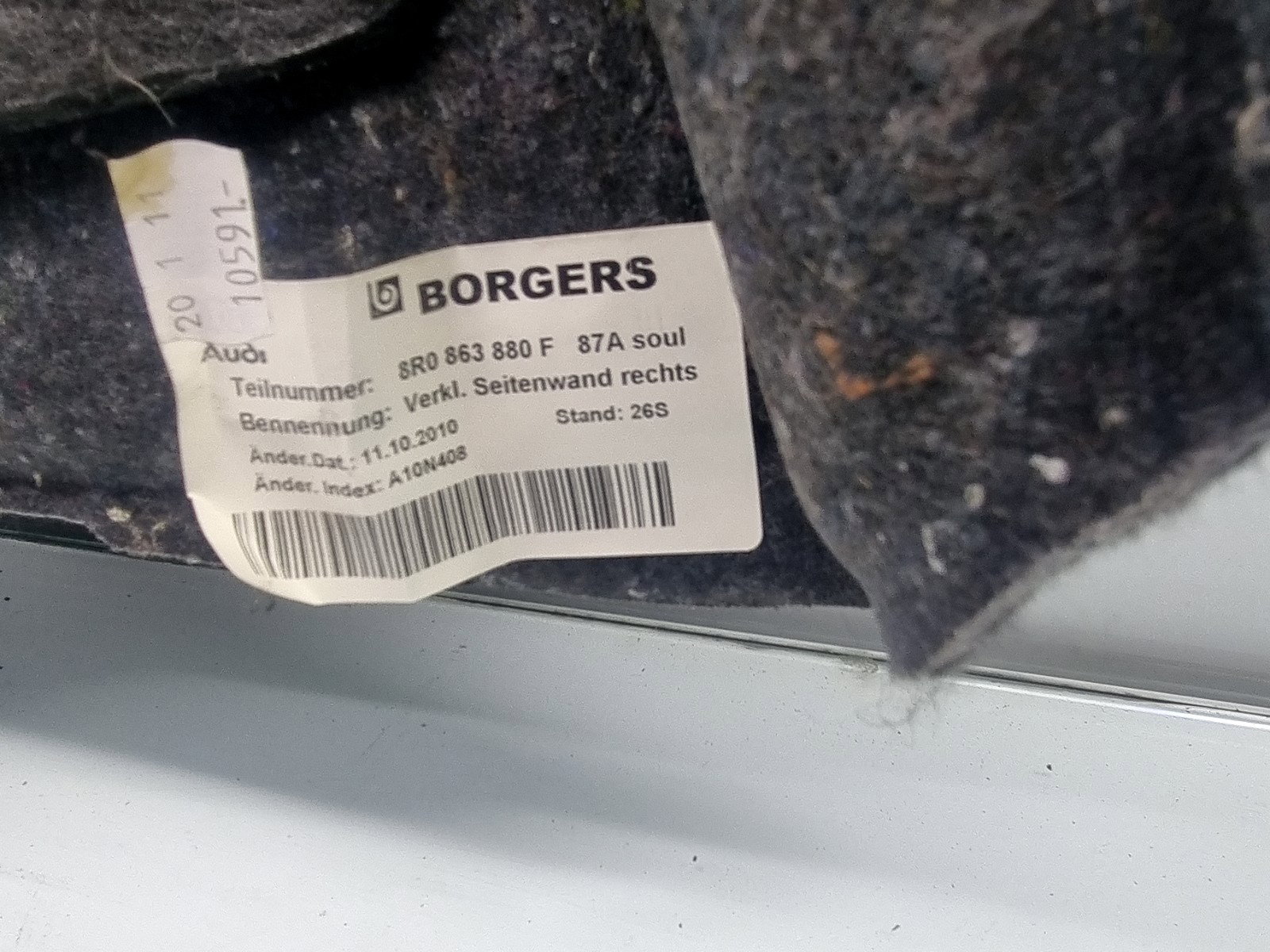 Ornament portbagaj AUDI Q5 (8RB) [Fabr 2008-2016] S-line 8R0863880F 2.0 TDI CGLB 125 KW / 170 CP - imagine 3