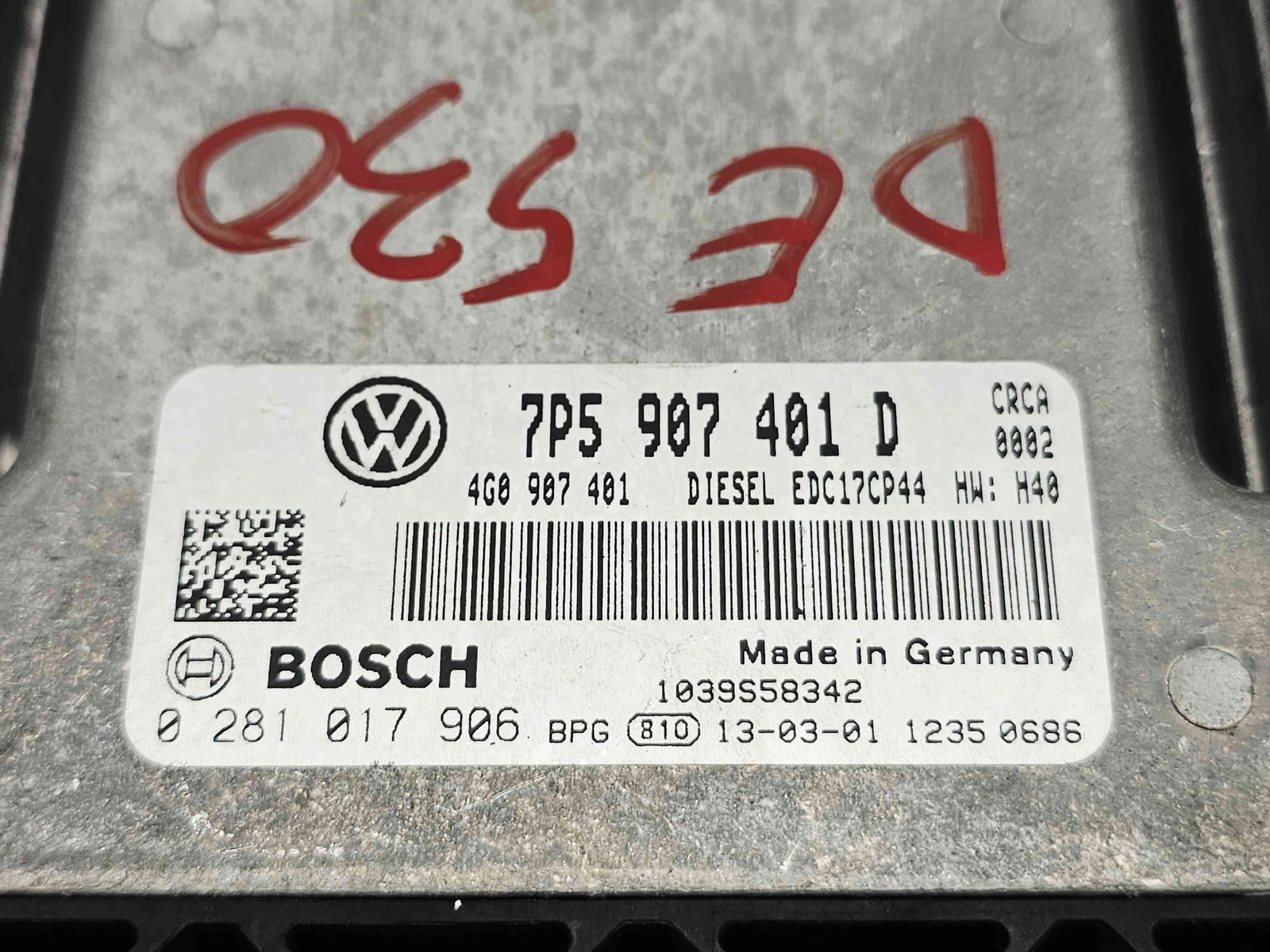 Calculator motor ECU PORSCHE Cayenne (92A) [Fabr 2010-2017] 7P5907401D / 4G0907401 3.0 TDI CRCA 180KW / 245CP - imagine 4