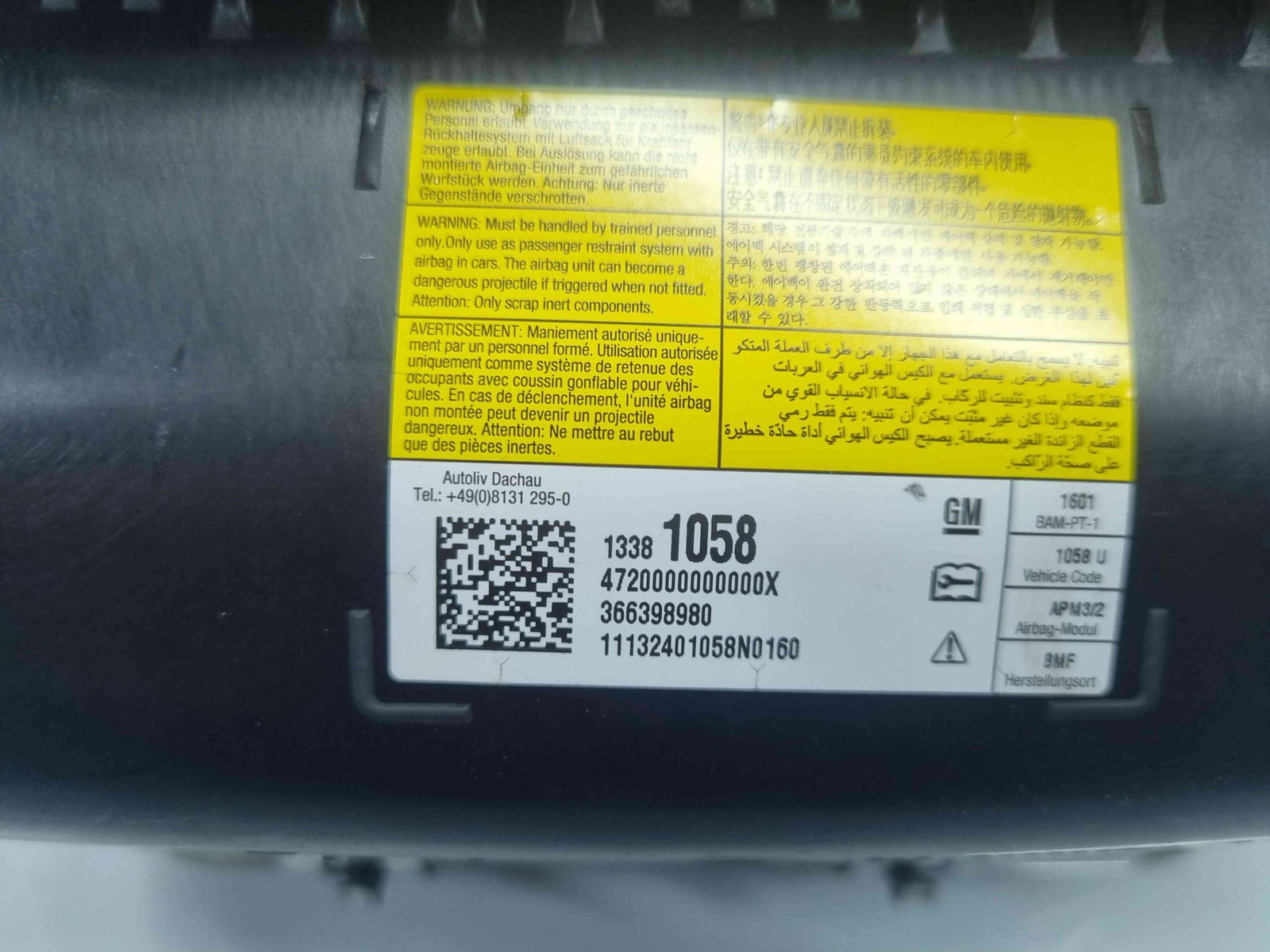 Airbag pasager Opel Zafira C (E75) Combi [Fabr 2011-2017] 13381058 - imagine 7