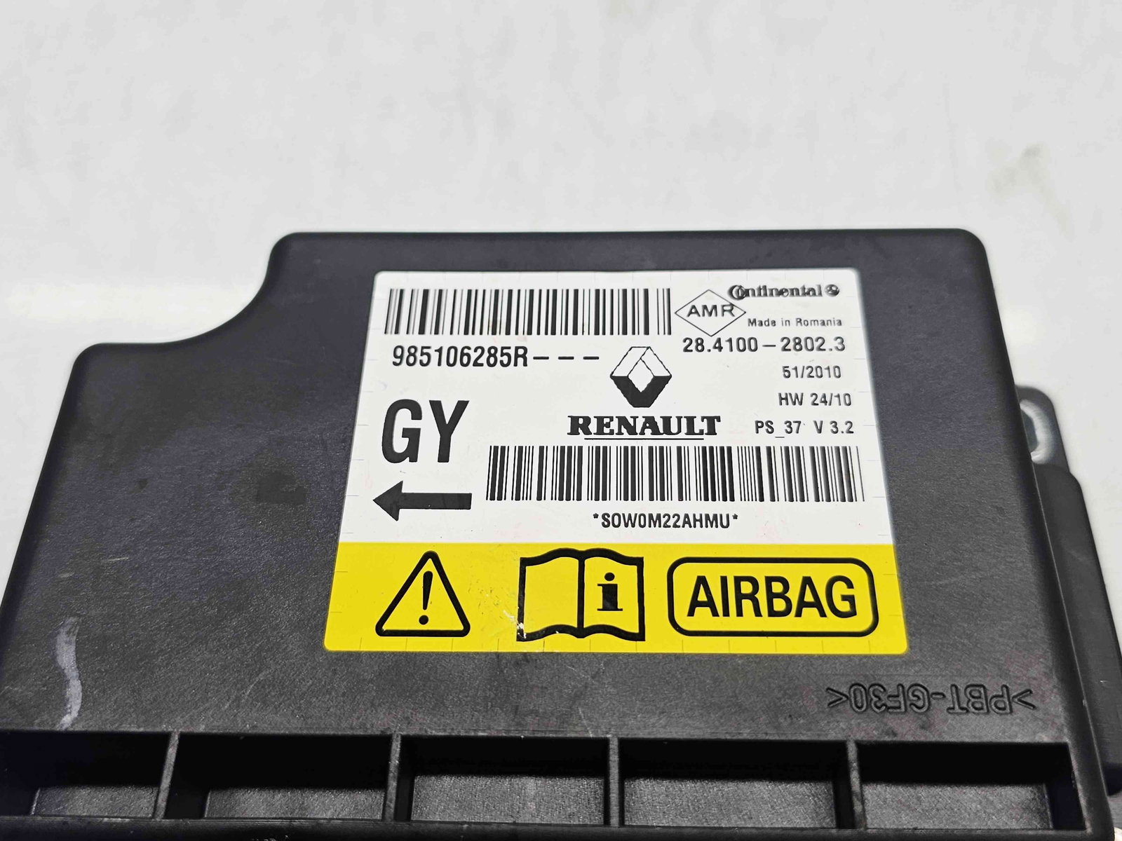 Calculator airbag Renault Megane 3 (B95) [Fabr 2008-2016] 985106285R 1.6 Benz K4M858 81KW / 110CP - imagine 2