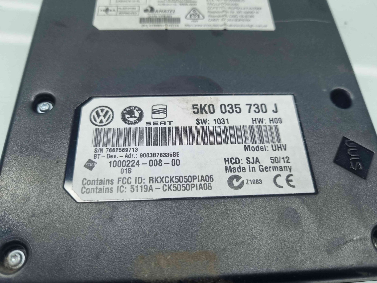 Modul bluetooth Volkswagen Golf 6 (5K1) [Fabr 2009-2013] 5K0035730J - imagine 4