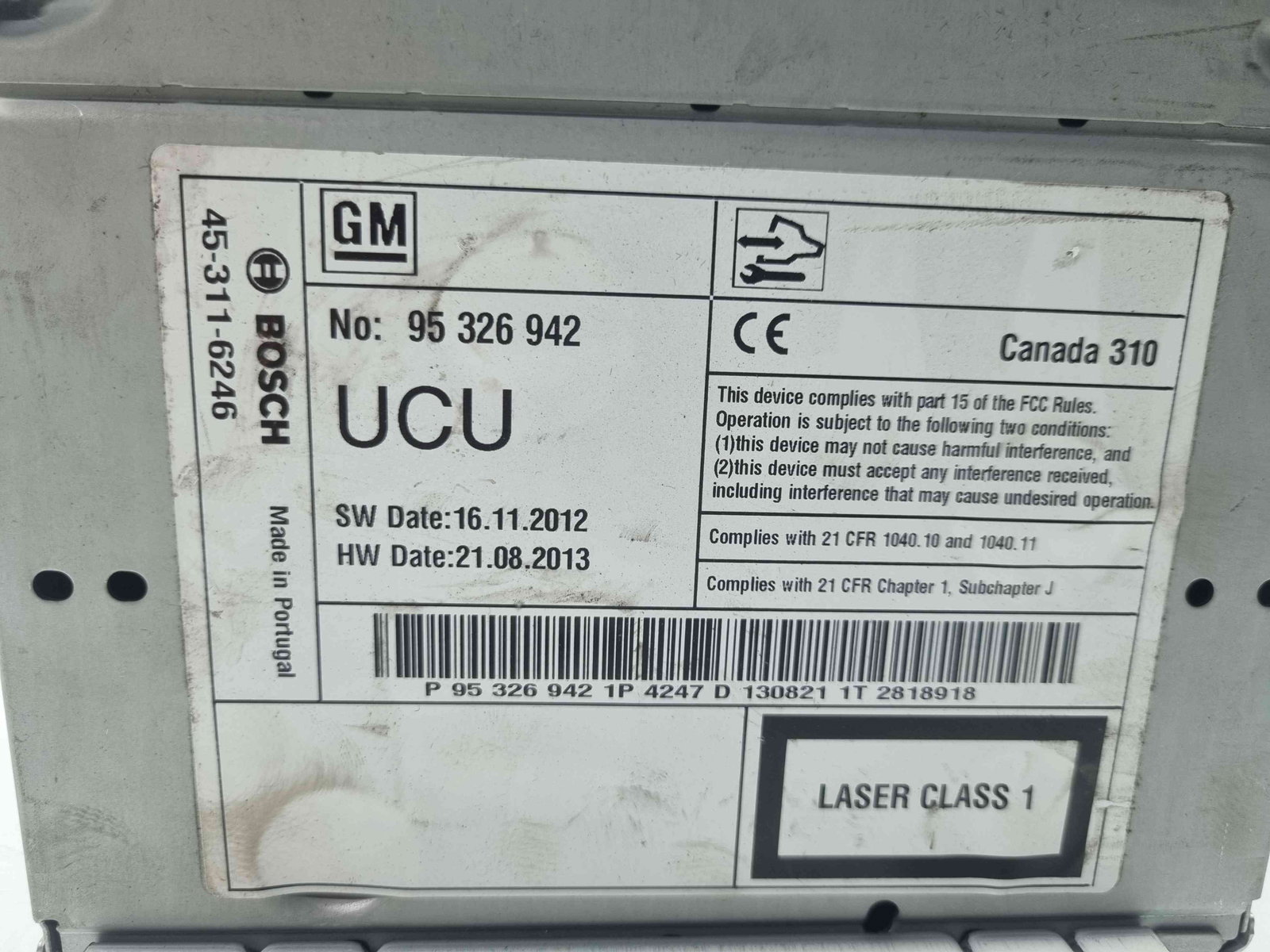 Radio CD Opel Zafira C (E75) Combi [Fabr 2011-2017] 45-311-6246 - imagine 8