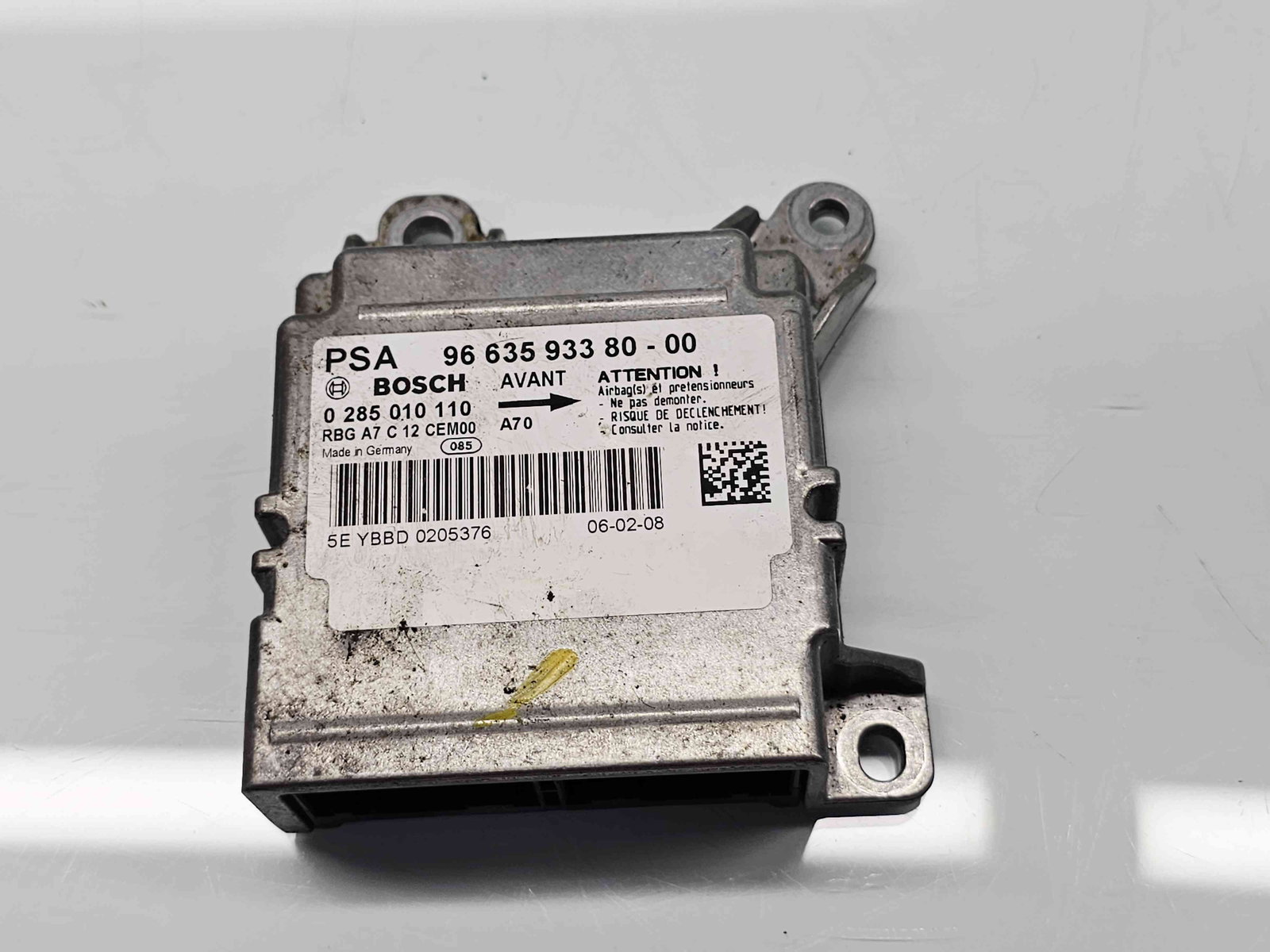 Calculator airbag Peugeot 207 Sedan [Fabr 2007-2012] 9663593380 1.6 HDI 9HZ 80KW / 109CP - imagine 1