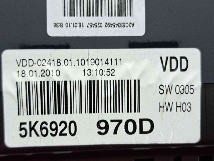  Ceas bord Volkswagen Golf 6 (5K1) GTI [Fabr 2009-2013] 5K6920970D