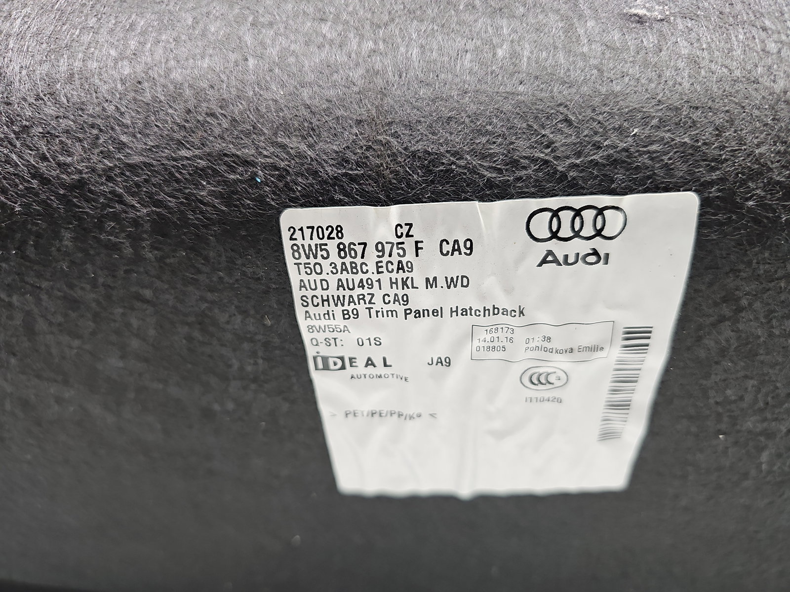 Ornament capota portbagaj AUDI A4 (8W2, B9) [Fabr 2015-2023] 8W5867975F - imagine 4