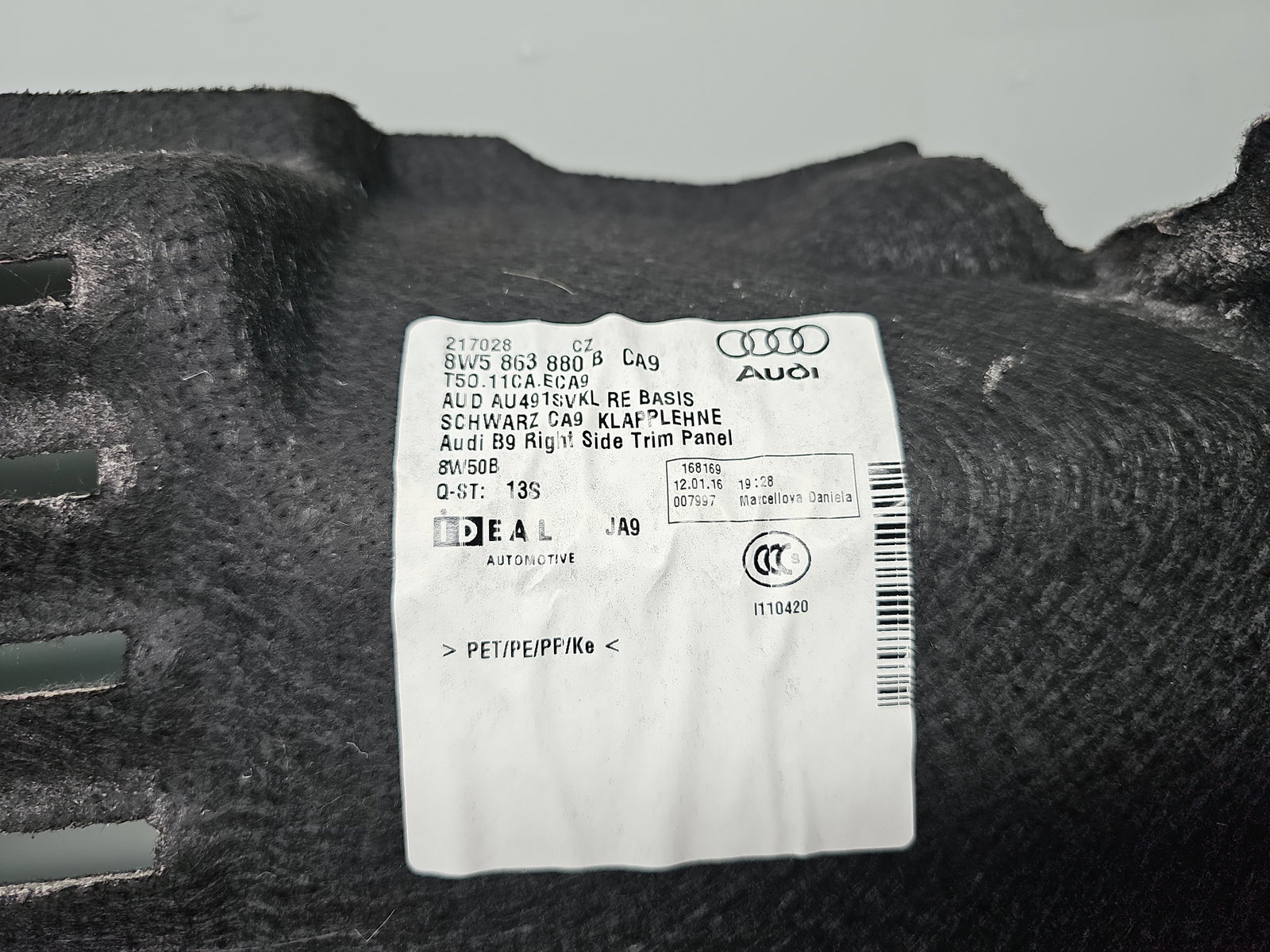 Ornament portbagaj AUDI A4 (8W2, B9) [Fabr 2015-2023] 8W5863880B - imagine 5