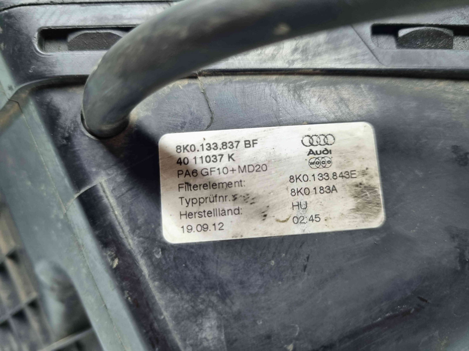 Carcasa filtru aer Audi A4 (8K5, B8) Avant [Fabr 2008-2015] 8K0133837 BF 2.0 TDI CJCA 105KW / 143CP - imagine 5