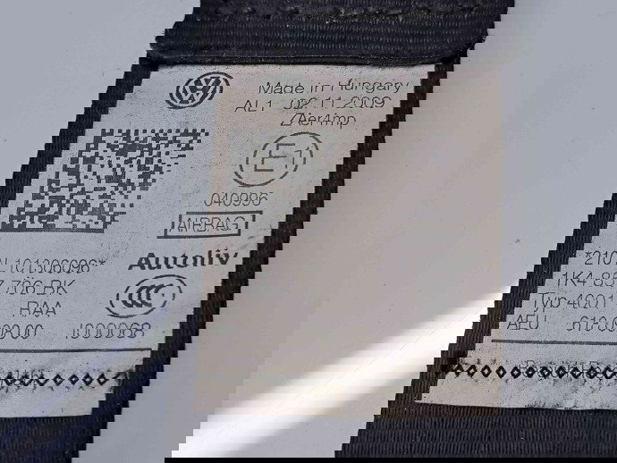  Centura dreapta fata Volkswagen Golf 6 (5K1) [Fabr 2009-2013] 1K4857706BK