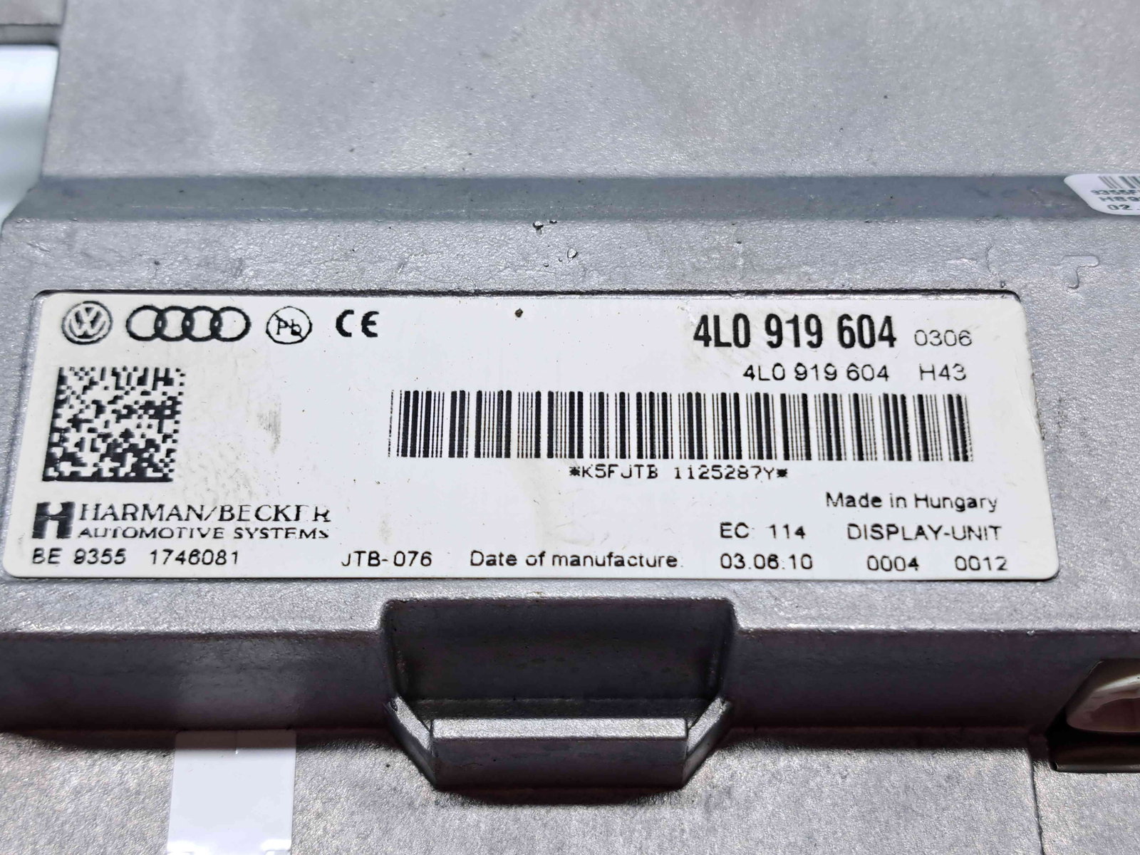 Display bord Audi Q7 (4LB) [Fabr 2006-2014] Facelift 4L0919604 - imagine 4