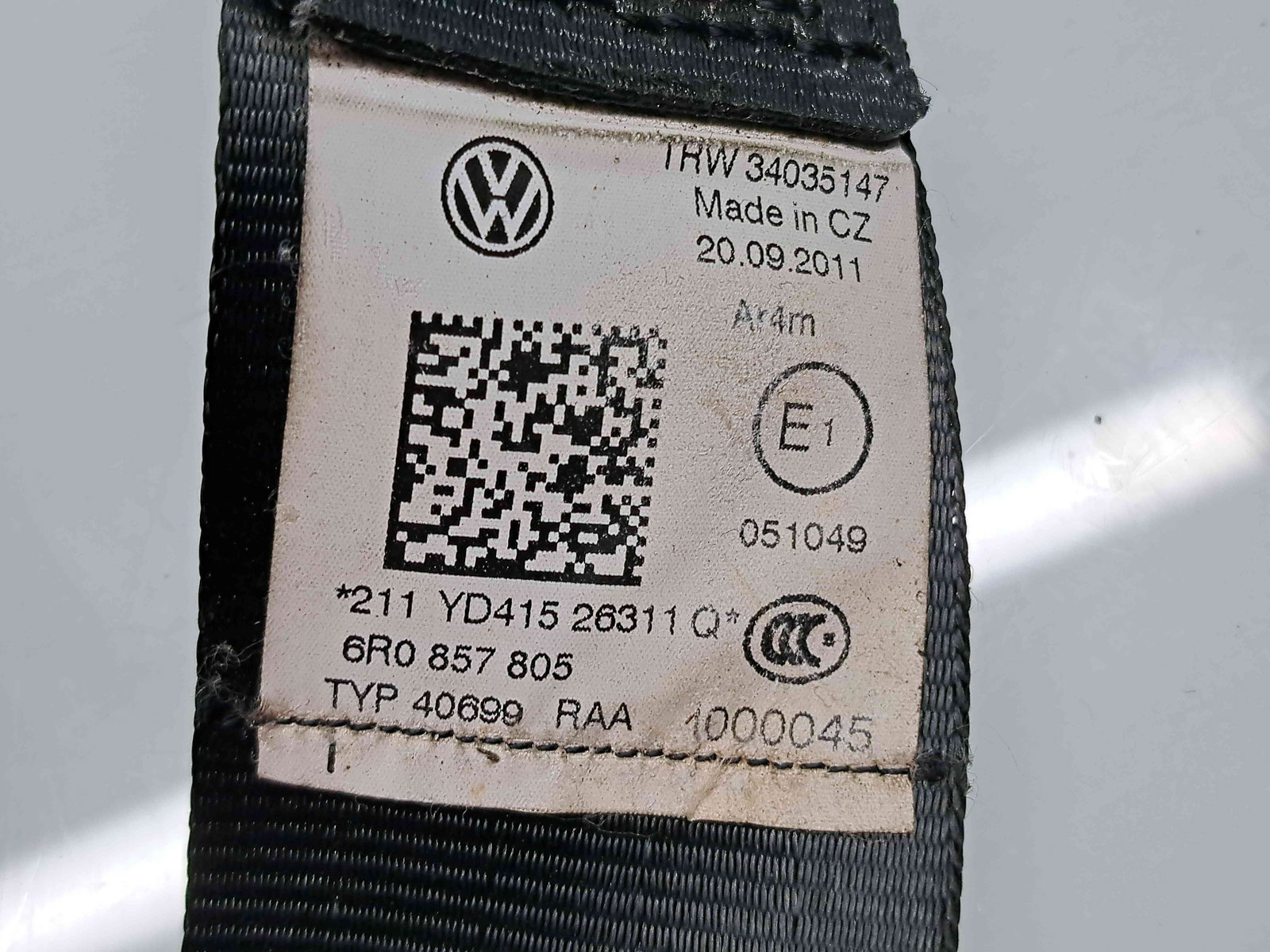 Centura stanga spate Volkswagen Polo (6R) [Fabr 2009-2016] 6R0857805 - imagine 4