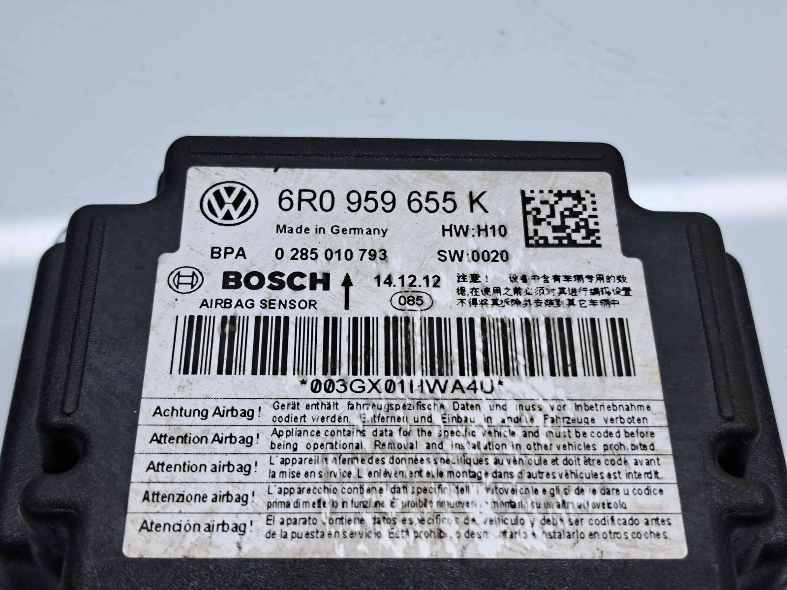 Calculator airbag Skoda Fabia 2 (5J, 542) [Fabr 2007-2014] 6R0959655K 1.2 TDI CFWA 55KW / 75CP - imagine 3