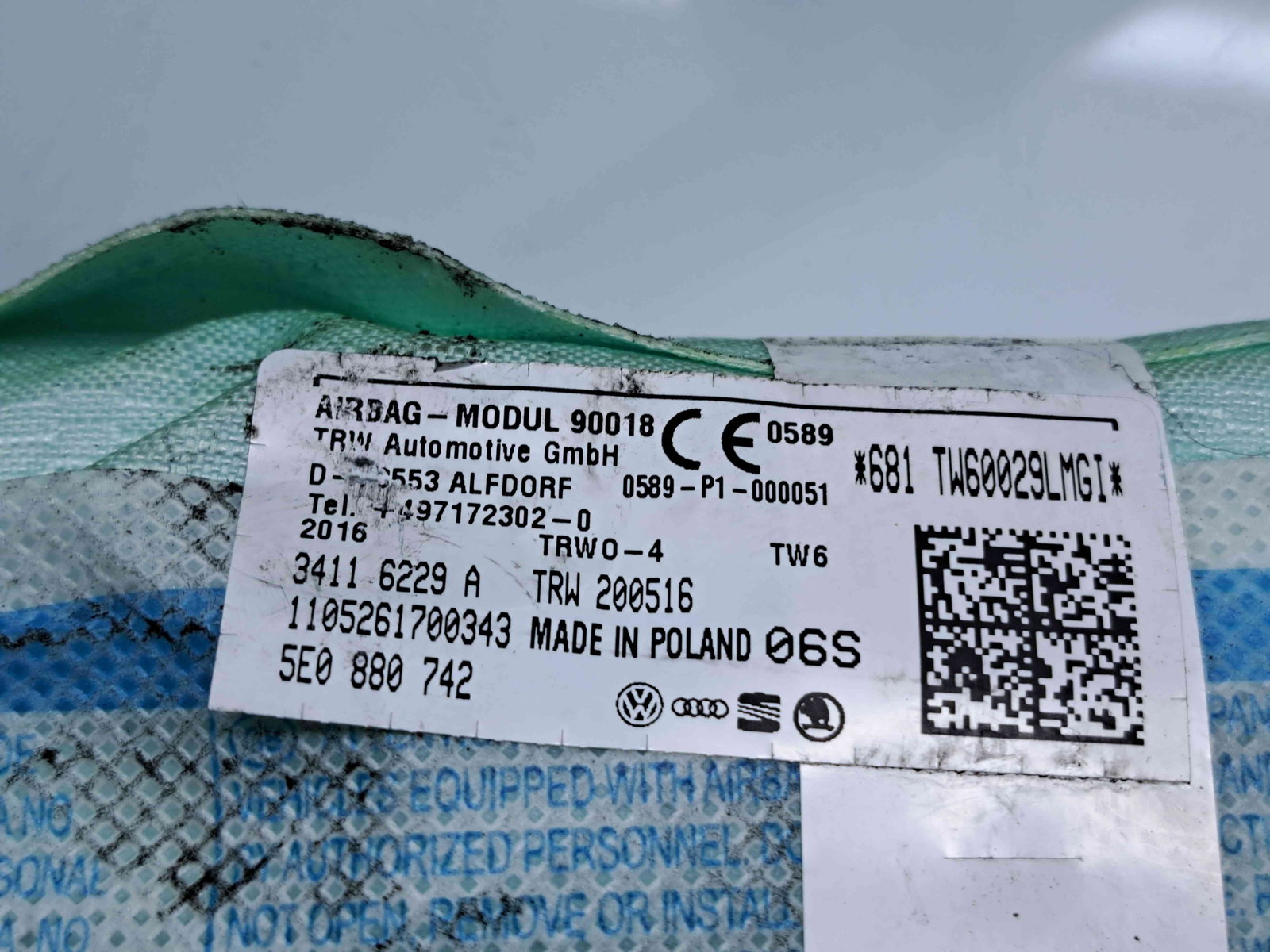 Airbag cortina dreapta Skoda Octavia 3 Combi (5E5) [Fabr 2012-prezent] 5E0880742 - imagine 2