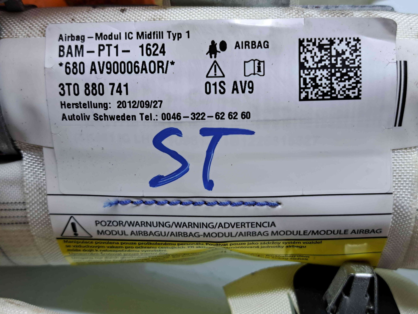 Airbag cortina stanga Skoda Superb II Combi (3T5) [Fabr 2009-2015] 3T0880741 - imagine 2