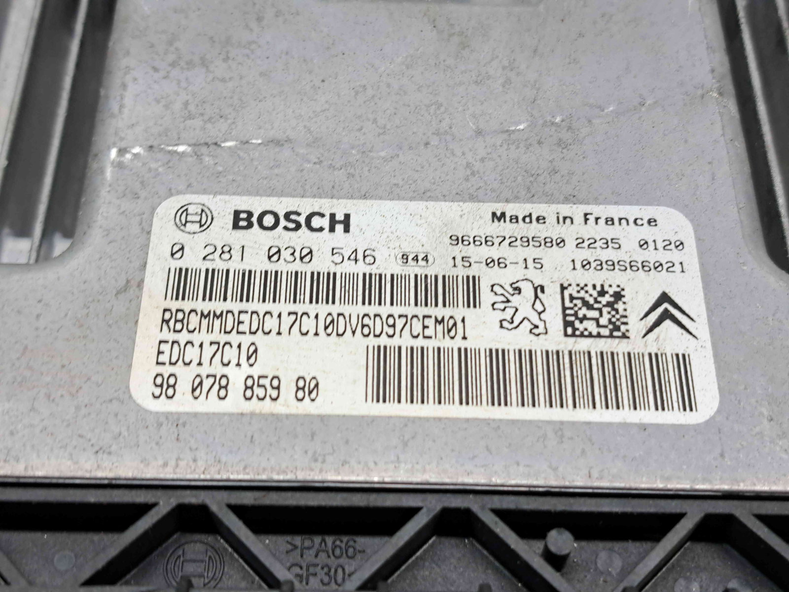 Calculator motor ECU Peugeot Partner (II) [Fabr 2008-2018] 9807885980 1.6 HDi DV6ETED 55KW / 75CP - imagine 2