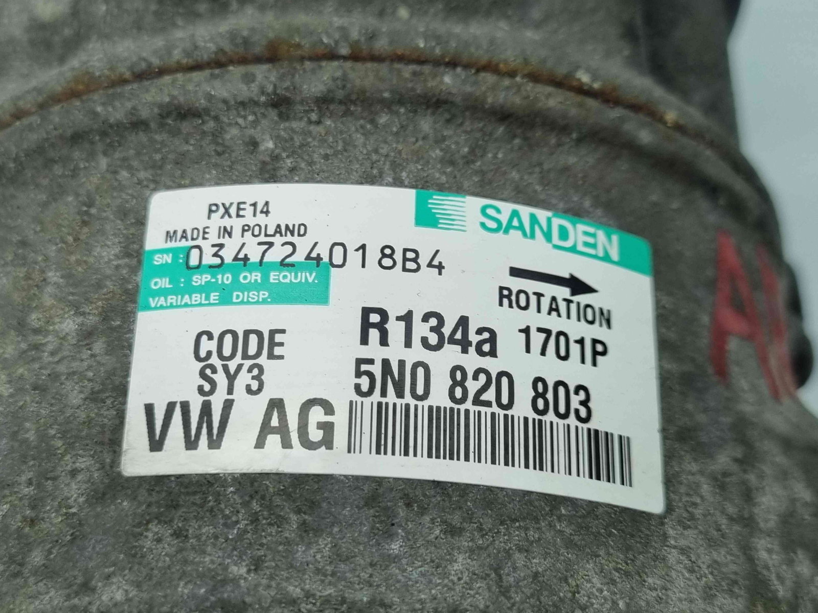 Compresor clima Volkswagen Tiguan (5N) [Fabr 2007-2016] 5N0820803 2.0 TDI CBAB 103KW / 140CP - imagine 5