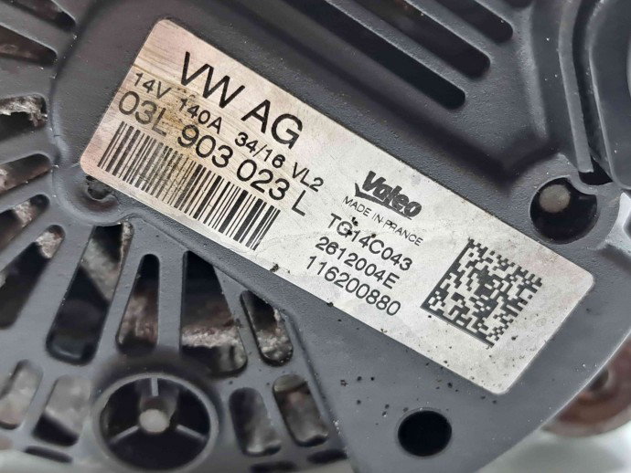 Alternator  AUDI A3 Sportback (8VA) [Fabr 2012-2020] 03L903023L 1.6 TDI DCXA 88KW / 120CP
