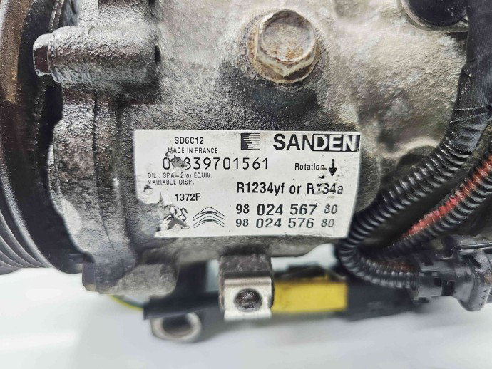 Compresor clima  PEUGEOT 3008 [Fabr 2009-2016] 9802456780 1.6 HDI DV6FD 73KW / 100CP