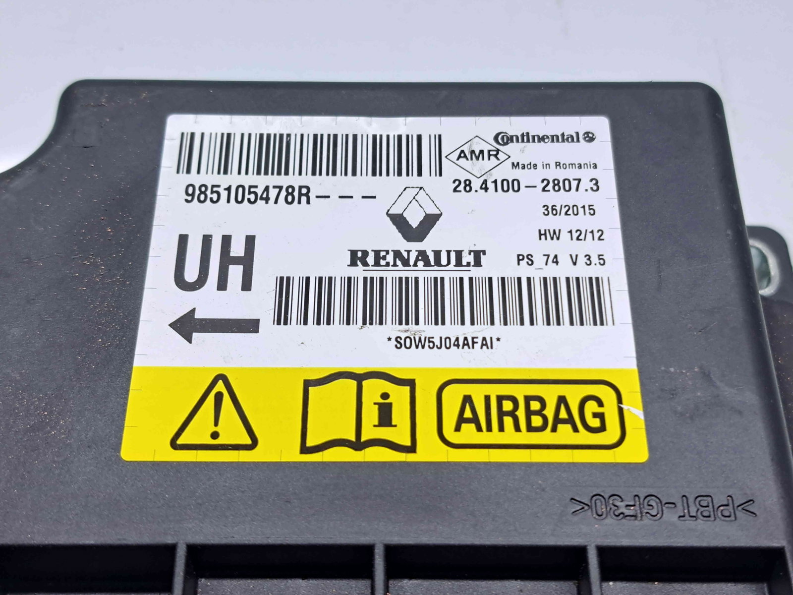 Calculator airbag Renault Megane 3 [Fabr 2008-2015] Facelift 985105478R 1.5 dCi K9K656 81KW / 110CP - imagine 2