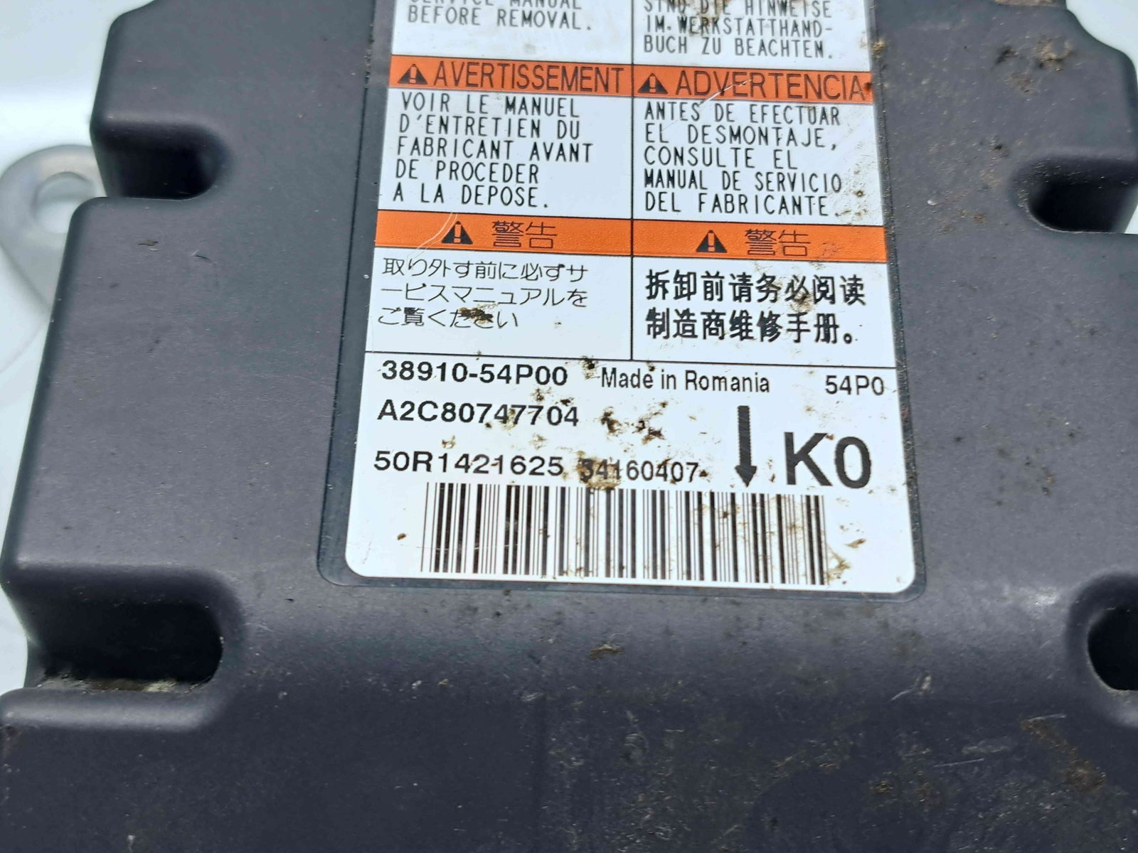 Calculator airbag SUZUKI Vitara (LY) [Fabr 2015-prezent] 38910-54P001 1.6 Benz M16A 88KW / 120CP - imagine 2