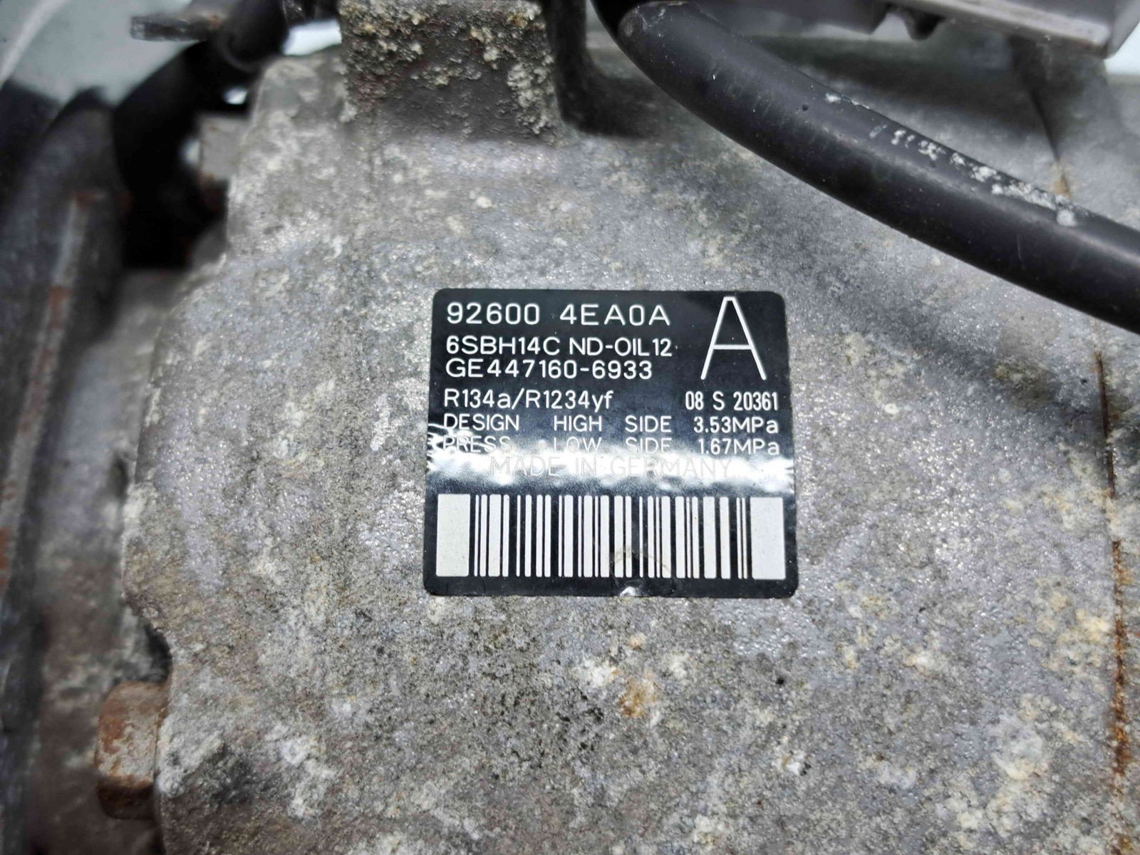 Compresor clima Nissan Juke [Fabr 2010-prezent] 926004EA0A 1.5 dCi K9K656 81KW / 110CP - imagine 6