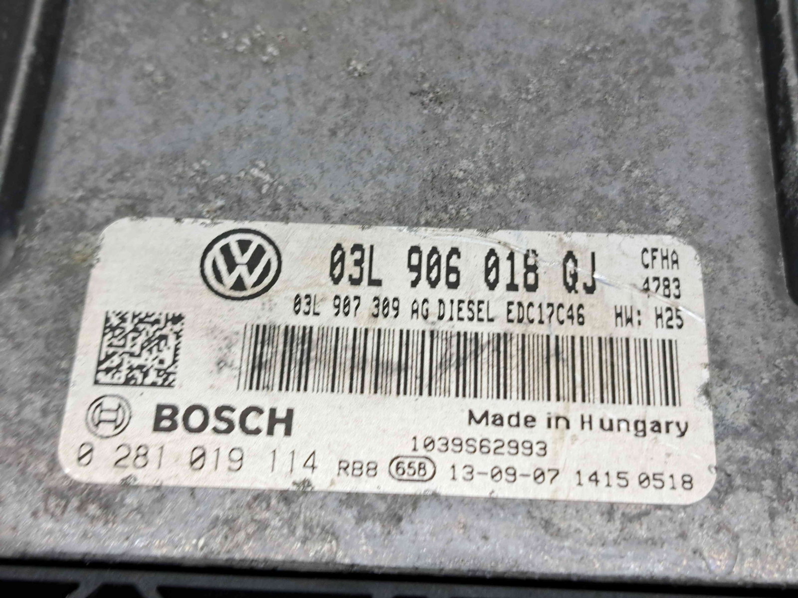 Calculator motor ECU Skoda Yeti (5L) [Fabr 2009-2020] 03L906018QJ 2.0 TDI CFHA 81KW / 110CP - imagine 3