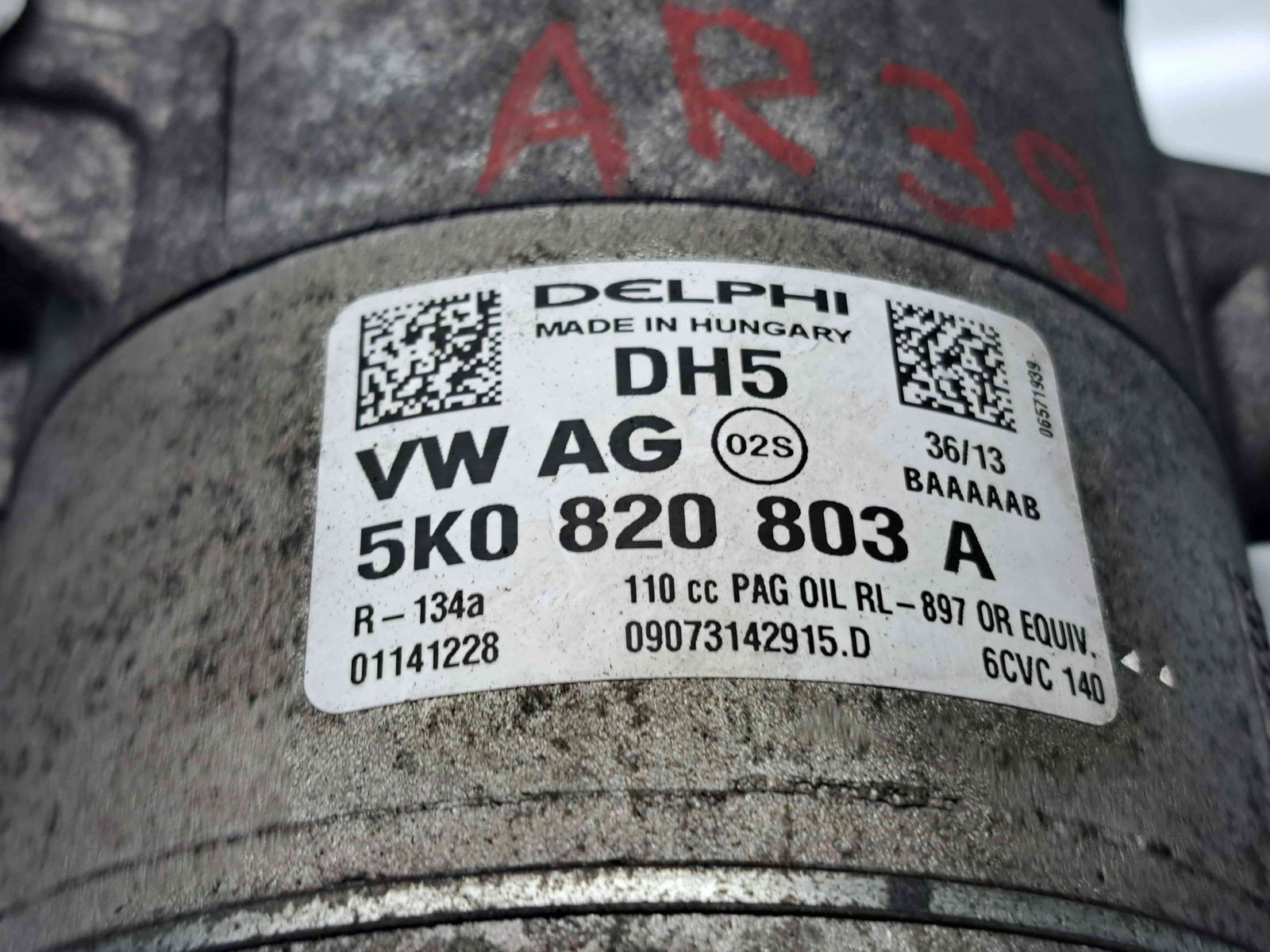 Compresor clima Volkswagen Golf 6 (5K1) [Fabr 2009-2013] 5K0820803A 2.0 TDI CFHA 81KW / 110CP - imagine 2