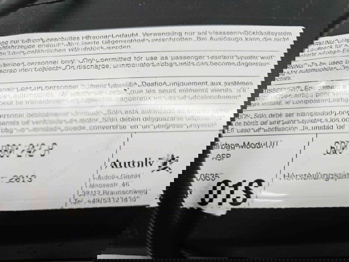  Airbag scaun dreapta Skoda Fabia 2 (5J, 542) [Fabr 2007-2014] 6Q0880242B