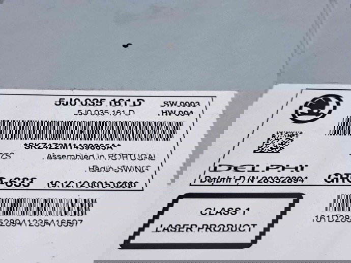  Radio CD Skoda Fabia 2 (5J, 542) [Fabr 2007-2014] 5J0035161D