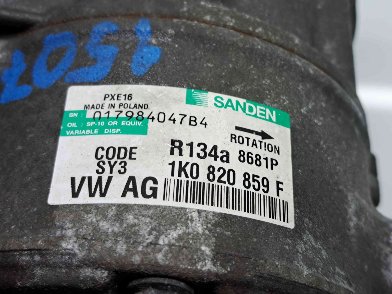 Compresor clima AUDI A3 (8P1) [Fabr 2003-2012] 1K0820859F 1.9 TDI BLS 77KW / 105CP - imagine 4