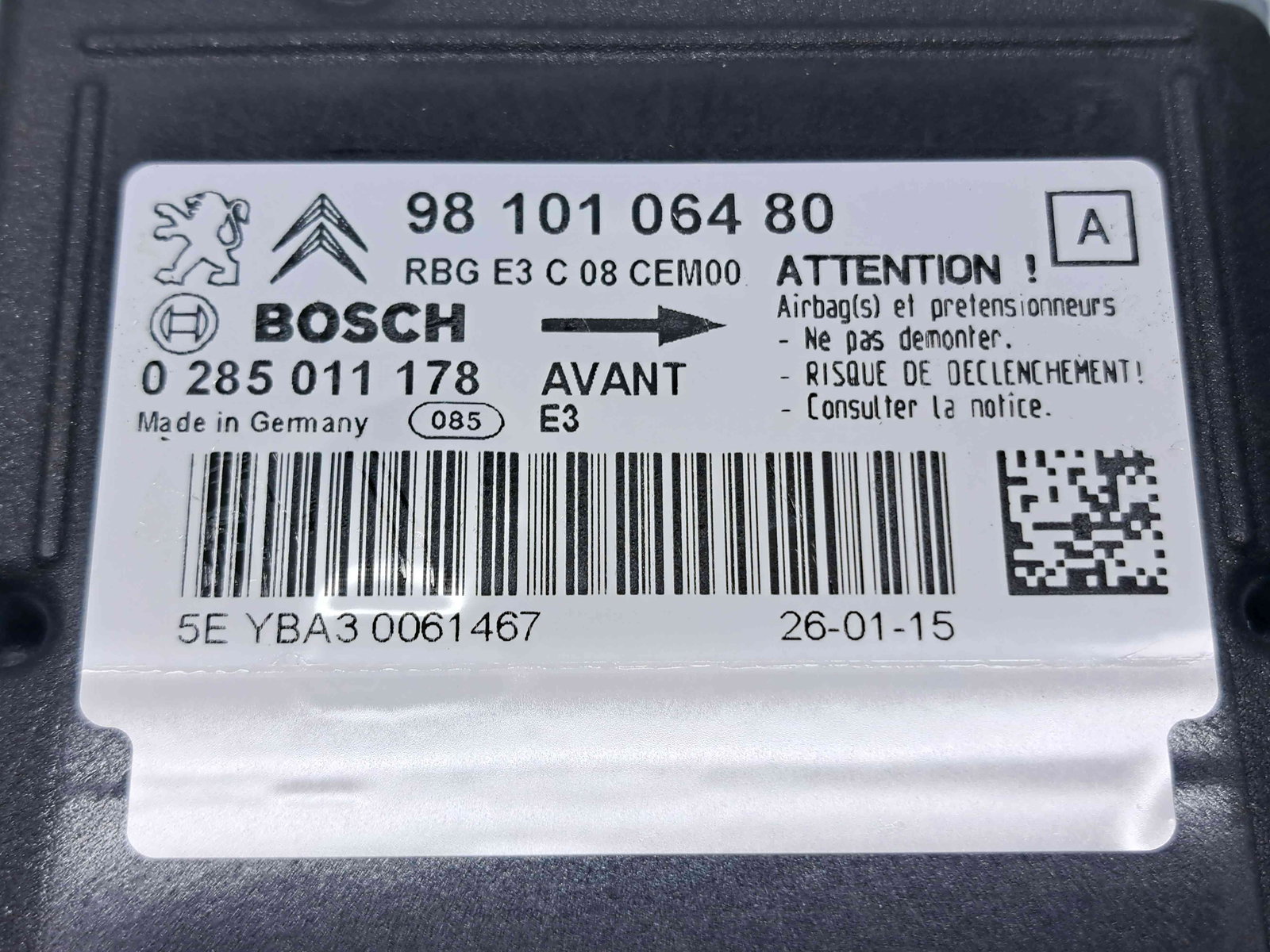 Calculator airbag Citroen C4 Cactus [Fabr 2014-2017] 9810106480 1.6 HDI DV6FD 73KW / 100CP - imagine 2