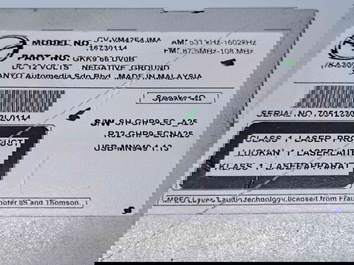  Radio CD cu navigatie MAZDA CX-5 (KE) [Fabr 2011-2016] GKK9 66 DV0B