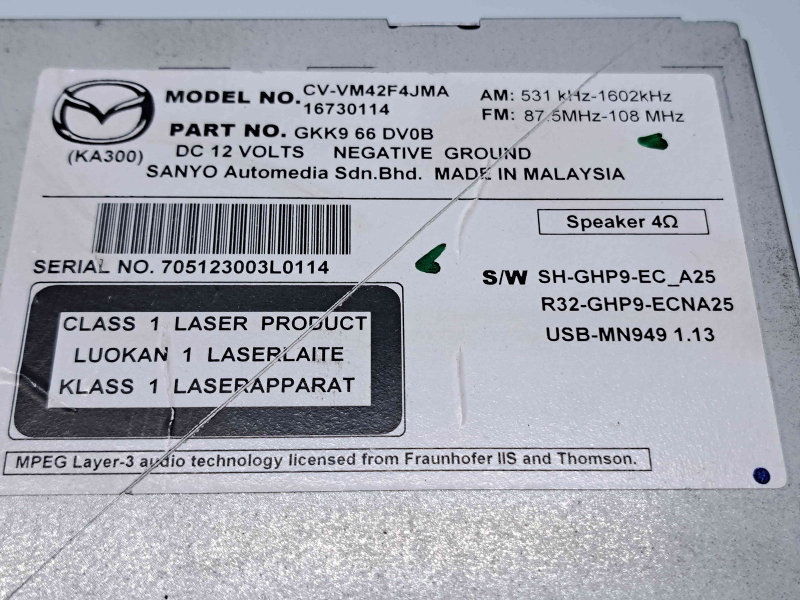 Radio CD cu navigatie MAZDA CX-5 (KE) [Fabr 2011-2016] GKK9 66 DV0B - imagine 4