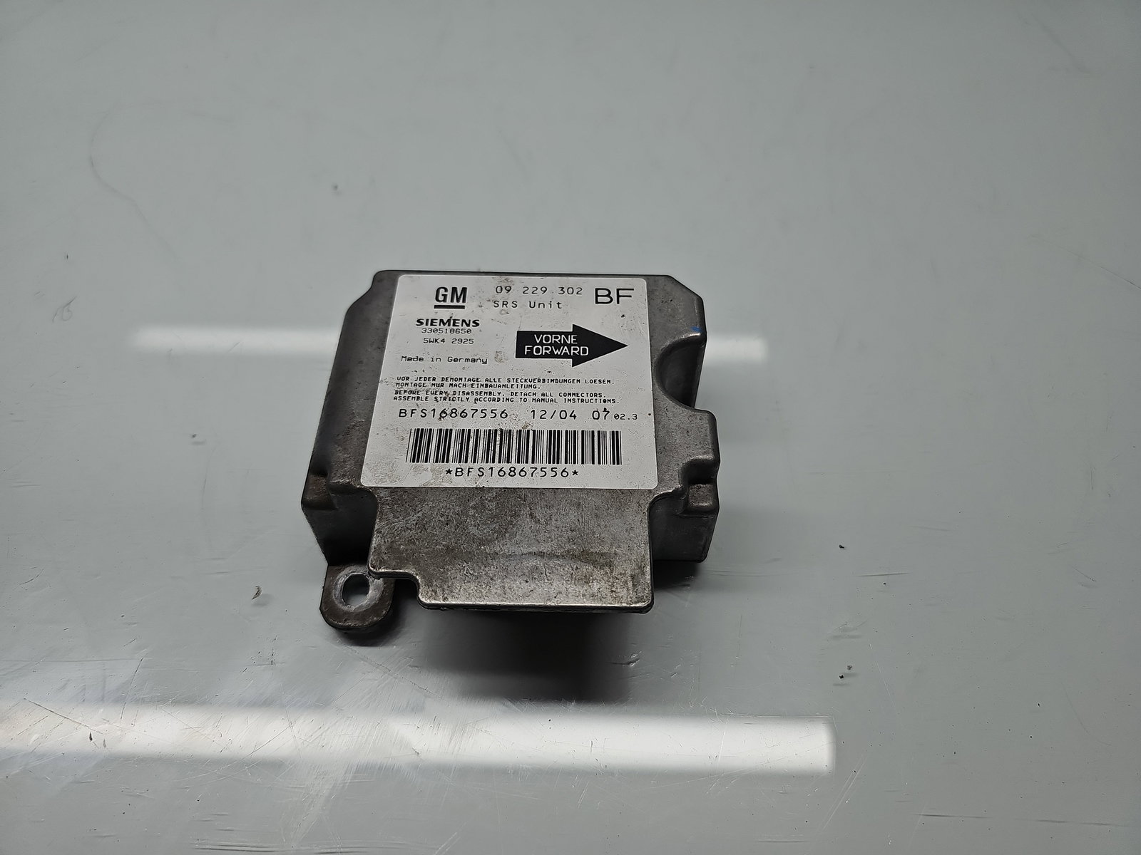 Calculator airbag Opel Astra G Combi (F35) [Fabr 1998-2004] 09229302BF 1.7 DTI Y17DT 55KW / 75CP - imagine 1