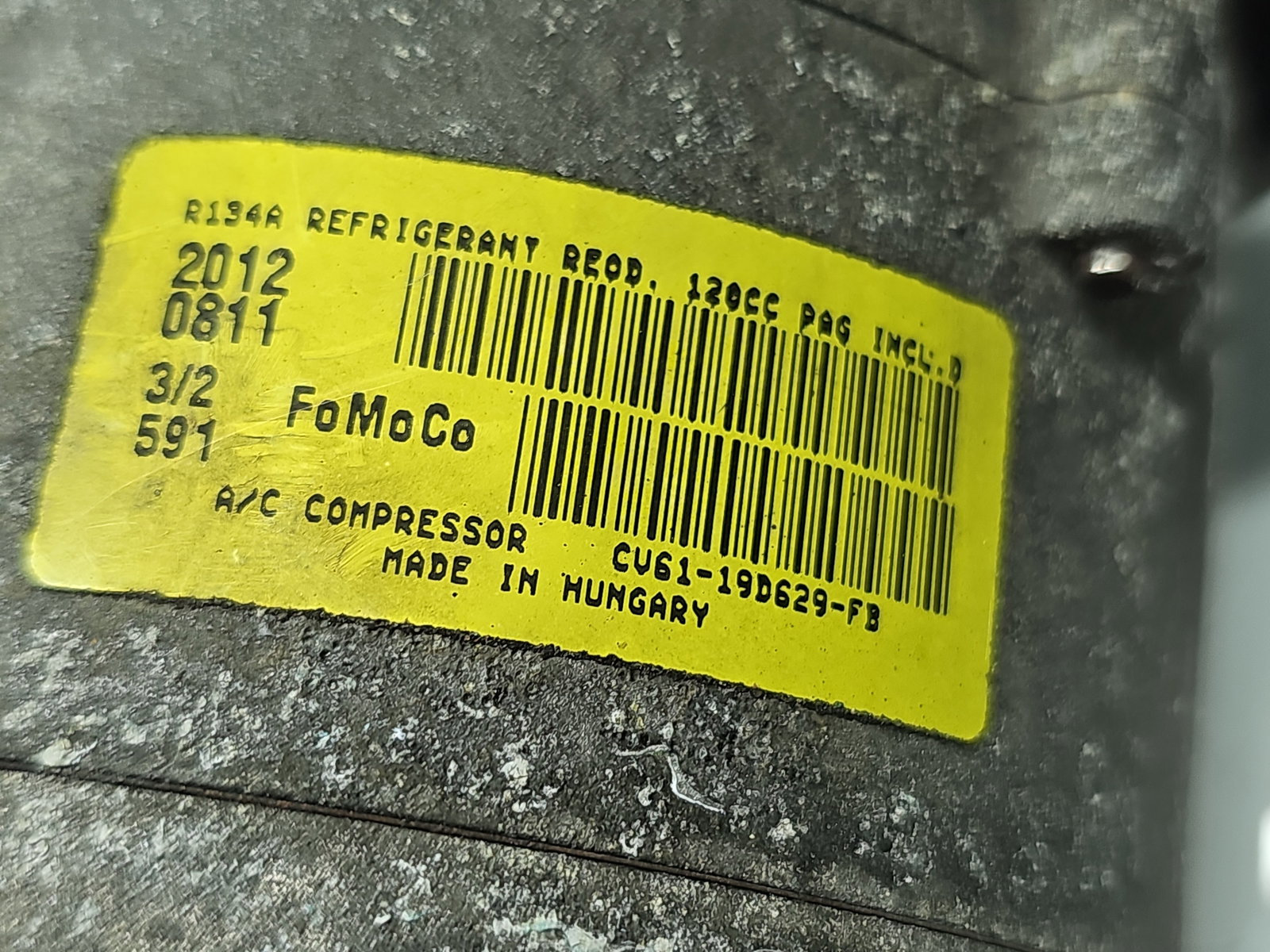 Compresor clima Ford Focus 3 Hatchback [Fabr 2011-2015] CV61-19D629-FB 1.0 Benz M1DA 92KW / 125CP - imagine 6