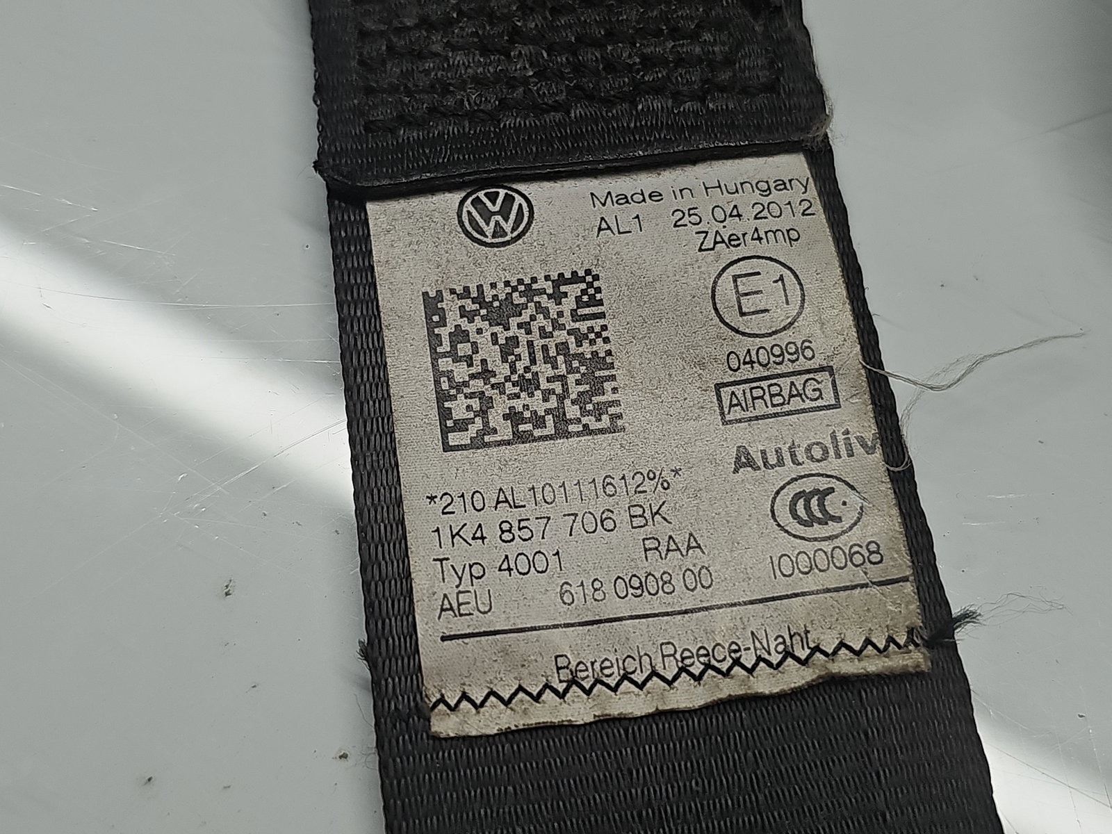 Centura dreapta fata Volkswagen Golf 6 (5K1) [Fabr 2009-2013] 1K4857706BK - imagine 4