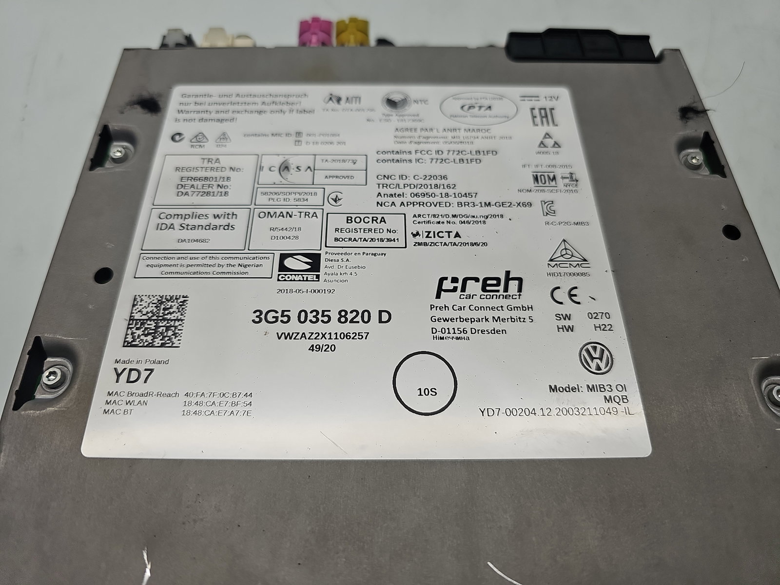 Unitate multimedia Volkswagen Touran (5T1) R-line [Fabr 2015-prezent] 3G5035820D - imagine 5