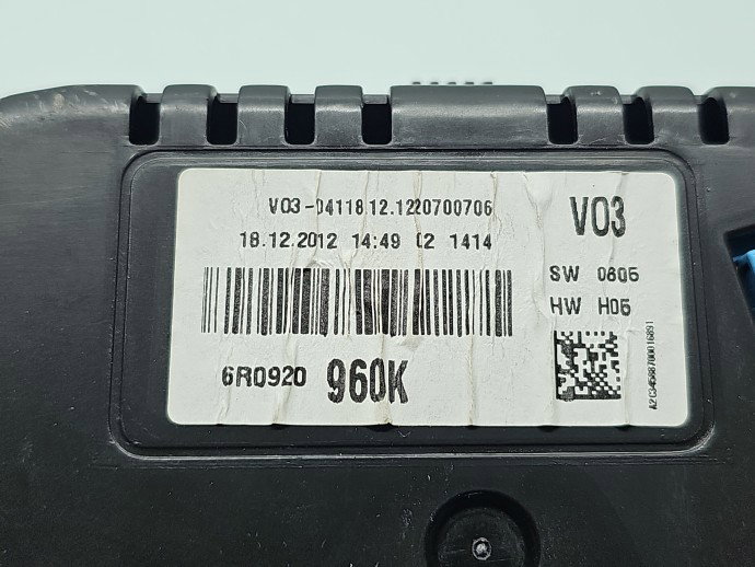  Ceas bord Volkswagen Polo (6R) [Fabr 2009-2016] 6R0920960K