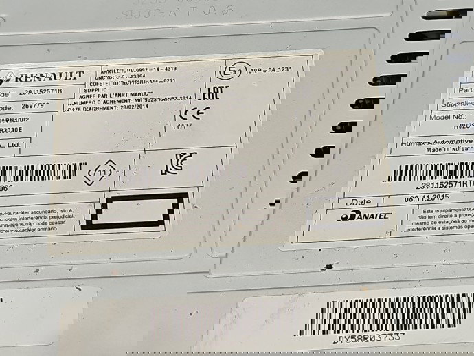  Radio CD Renault Clio 4 (B98) Hatchback [Fabr 2012-2020] 281152571R