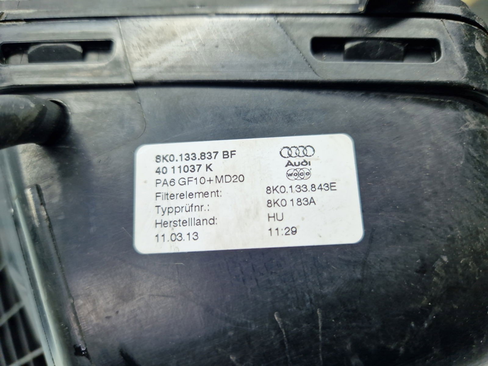 Carcasa filtru aer AUDI A4 (8K2, B8) [Fabr 2008-2015] 8K0133837BF 2.0 TDI CGLC 130KW / 177CP - imagine 2