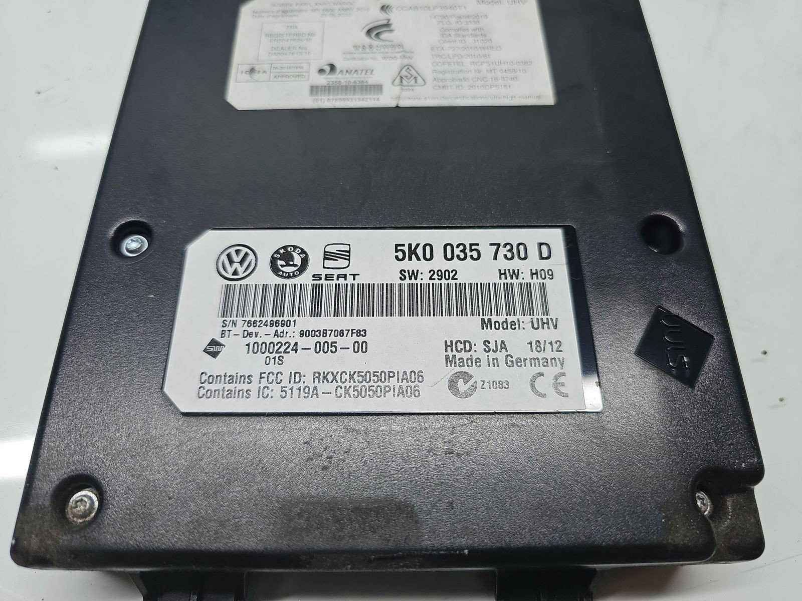 Modul bluetooth Volkswagen Passat B7 (362) [Fabr 2010-2014] 5K0035730D - imagine 2