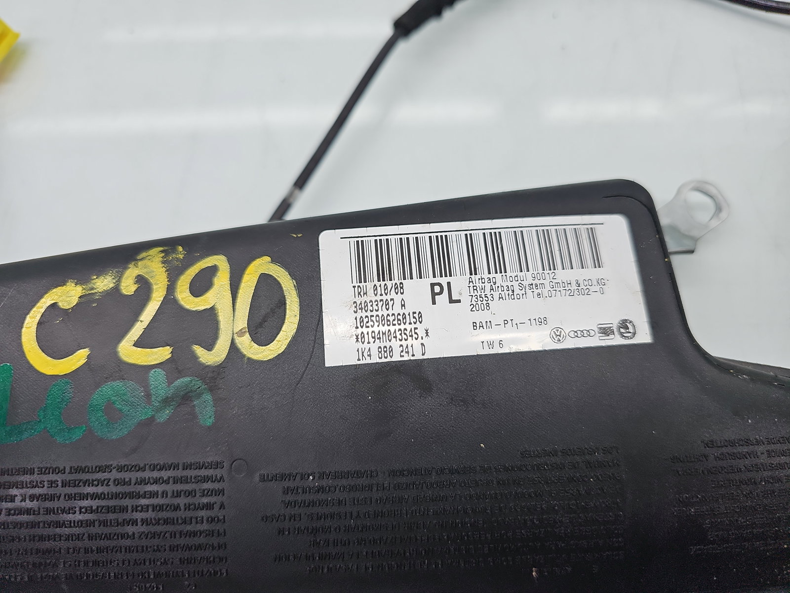 Airbag lateral stanga Seat Leon (1P1) [Fabr 2005-2011] 1K4880241D - imagine 4