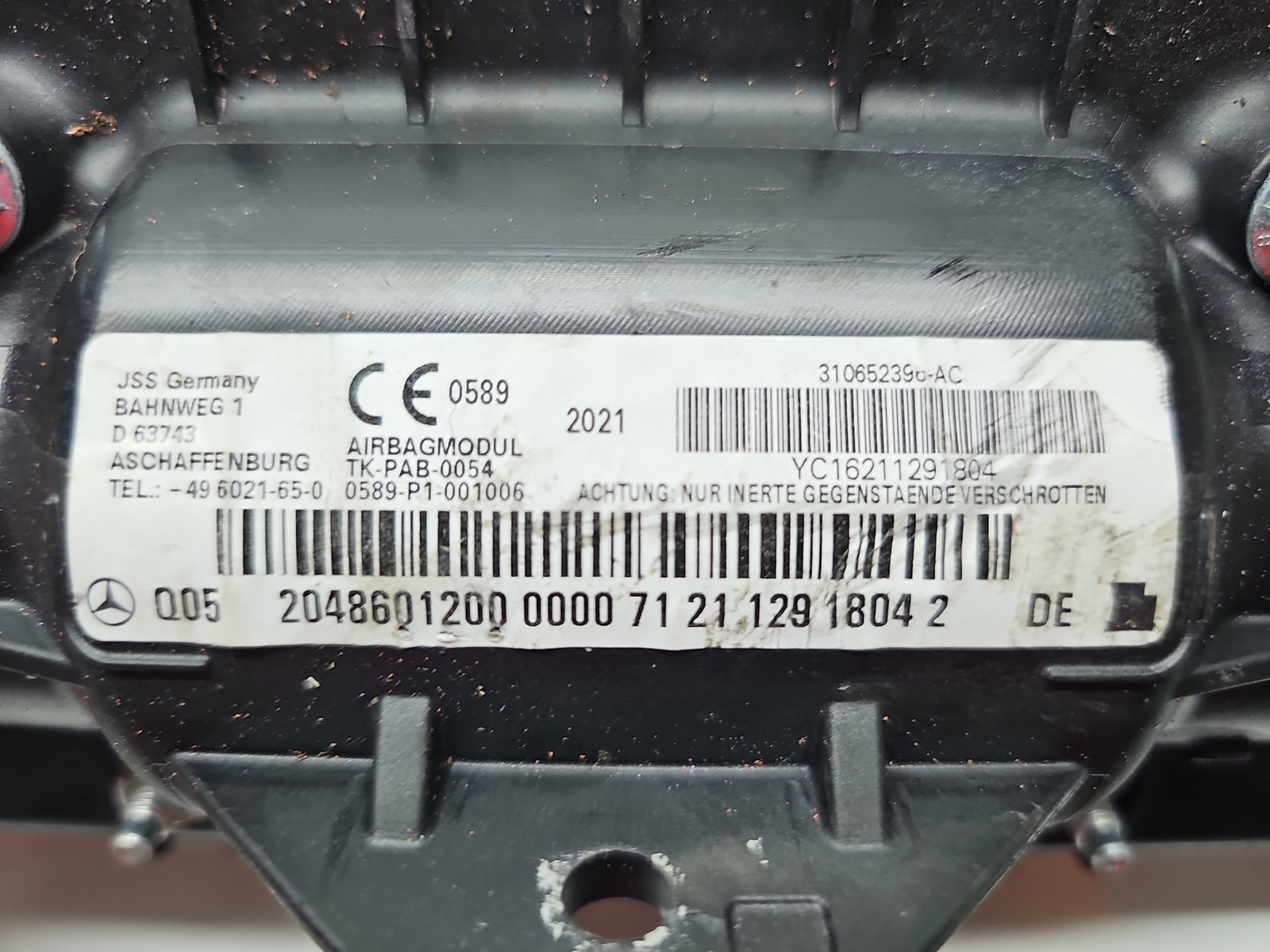 Airbag pasager Mercedes Clasa C (W204) [Fabr 2007-2014] 2048601200 - imagine 5