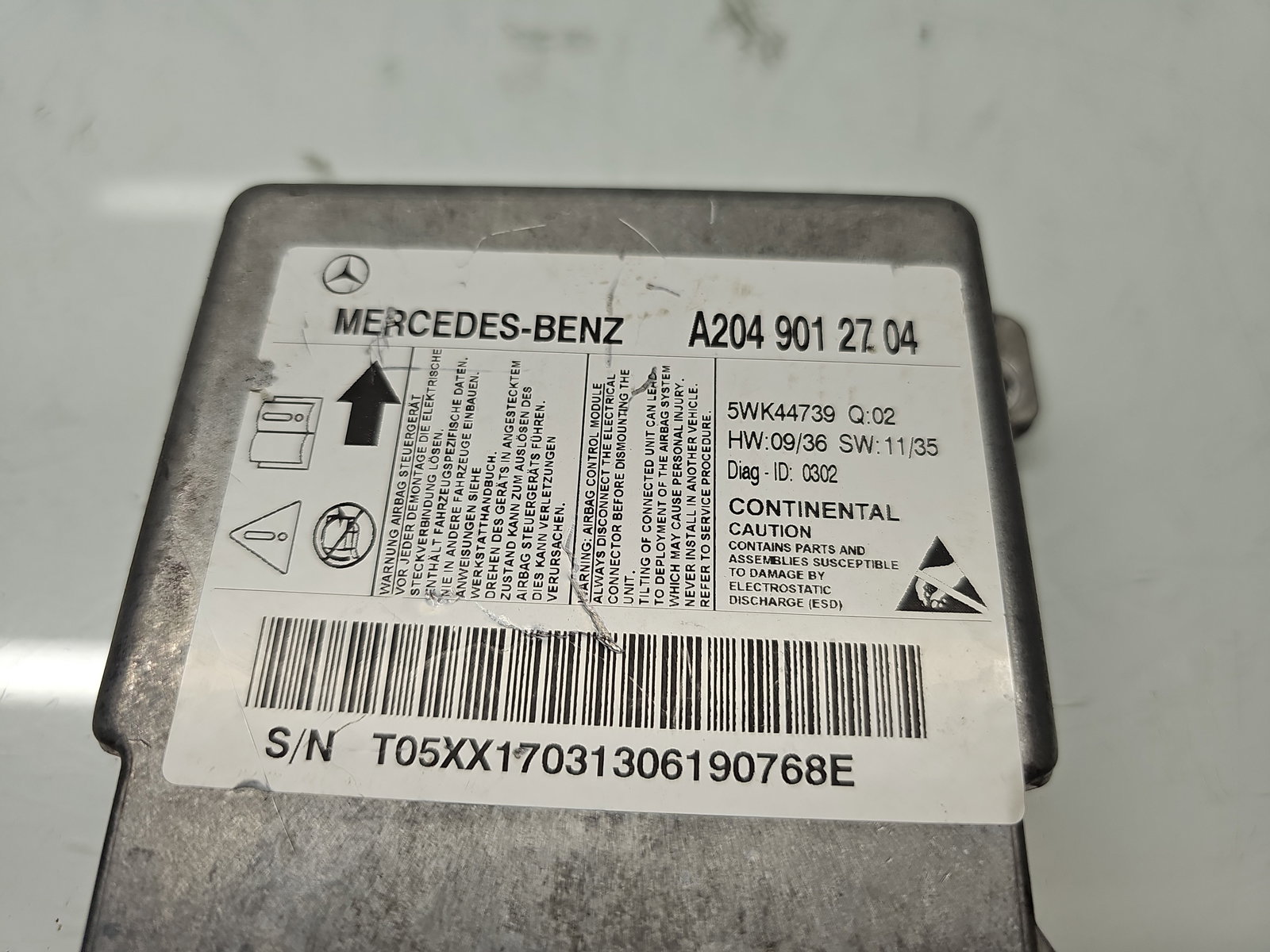 Calculator airbag Mercedes Clasa C (W204) [Fabr 2007-2014] A2049012704 2.2 CDI 646811 125KW / 170CP - imagine 4